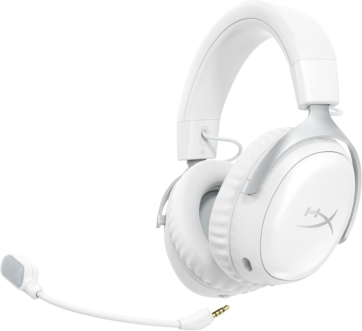 Detalle de HyperX Cloud III S Wireless bianche: cuffie Bluetooth con audio 3D e autonomia fino a 200 ore