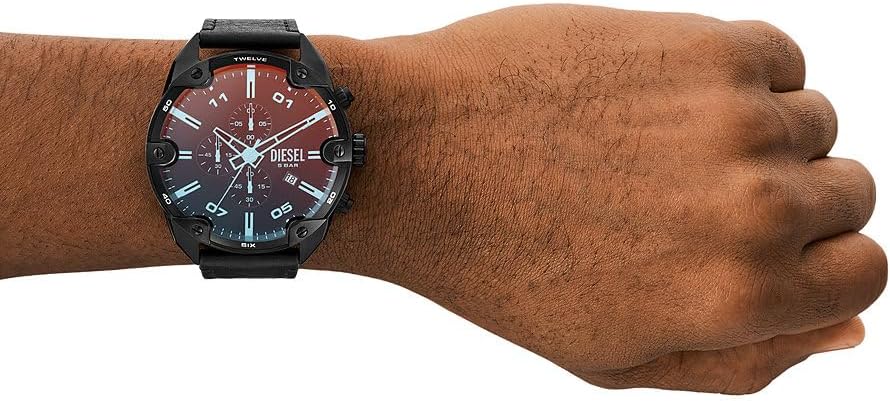 Thumbnail 1 de Diesel Spiked Herren Uhr – Quarz-Chronograph mit Lederarmband und Faltschließe