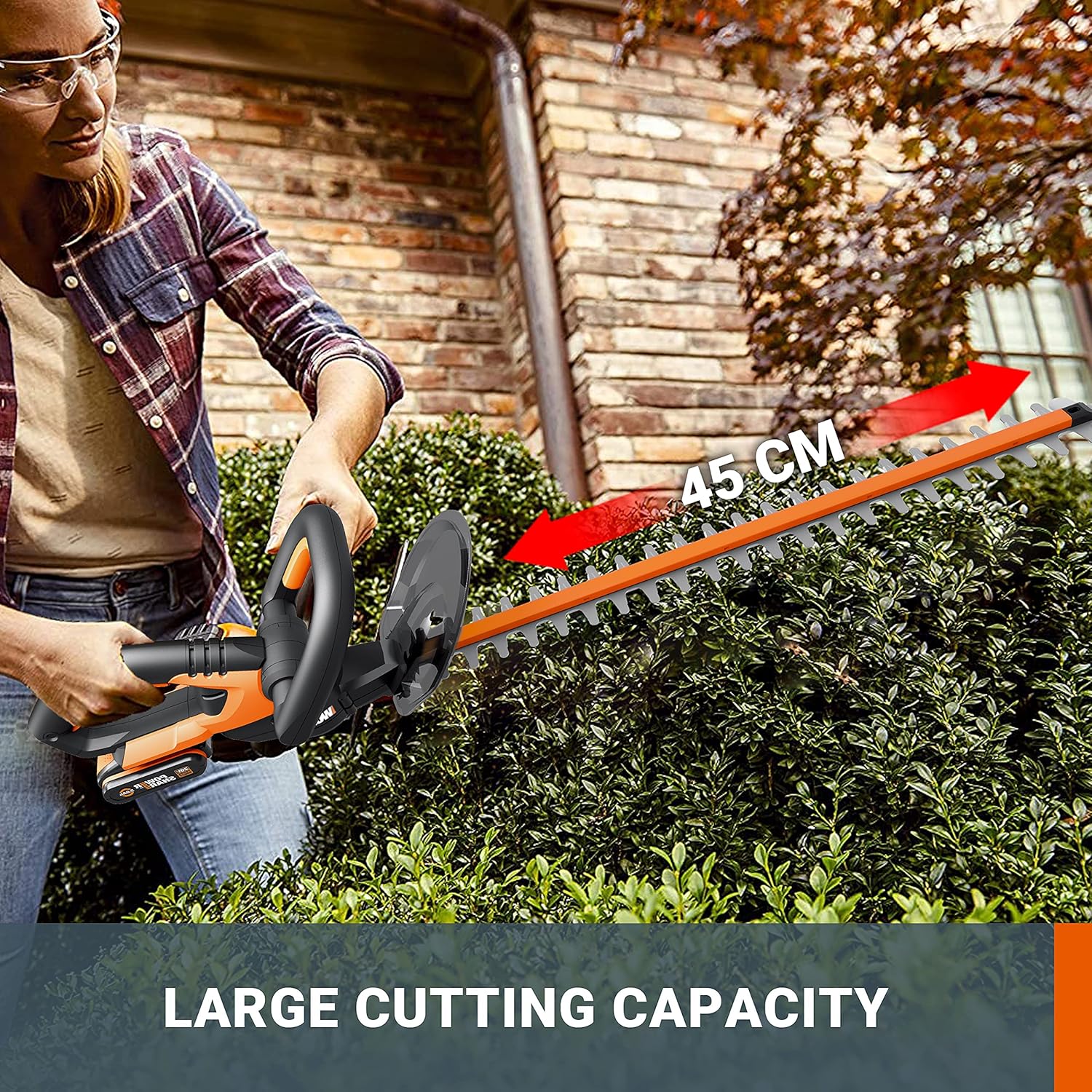 Thumbnail 4 de WORX WG261E.9 20V Cordless Hedge Trimmer (45cm) – Tool Only