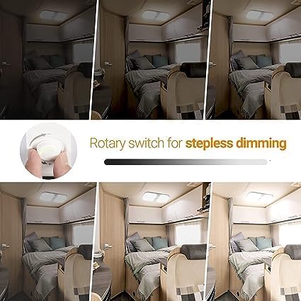 Detalle de KONPWAY A-1 12V LED RV Lights, Dimmable, 3 Colour Temperatures, 10W