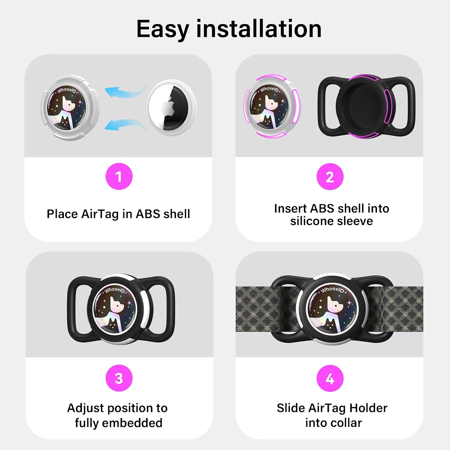 Detalle de Waterproof AirTag Holder for Dog Collars, Silicone