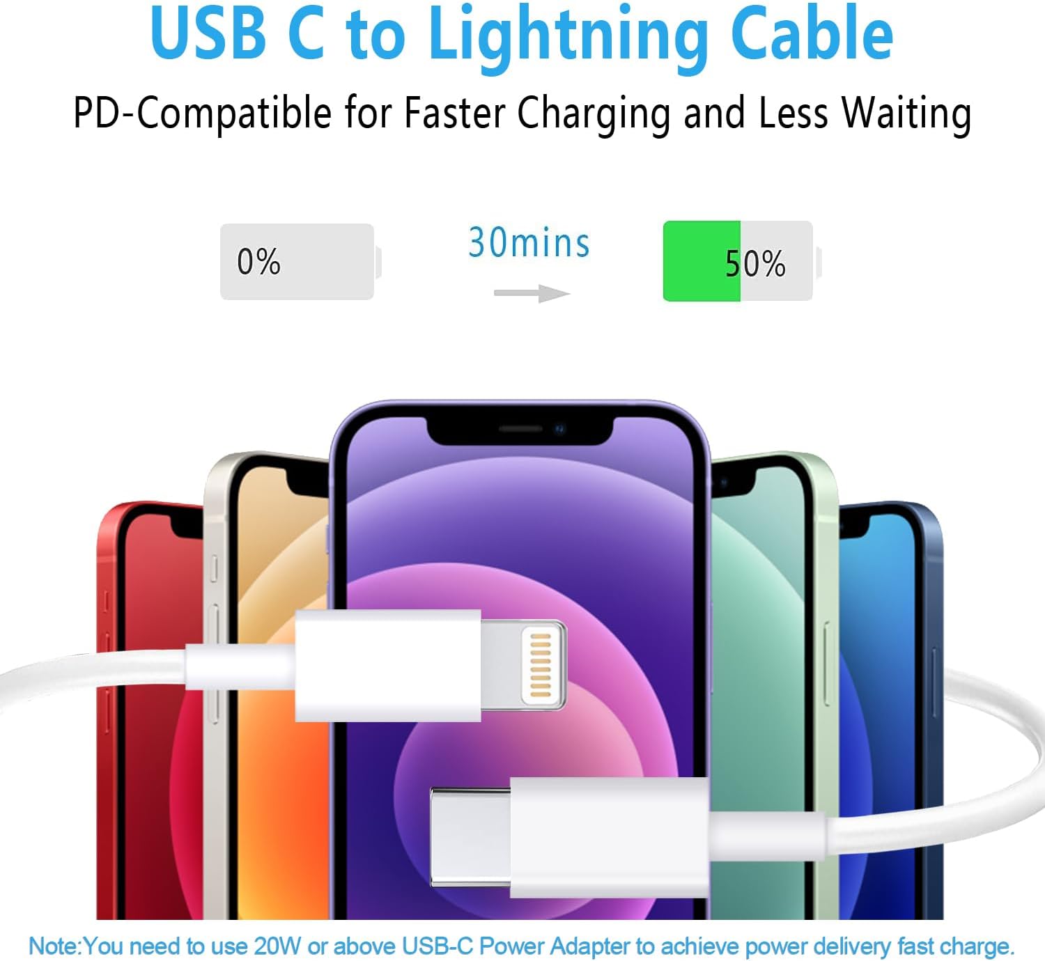 Thumbnail 1 de RCTech USB C to Lightning 6FT Cable