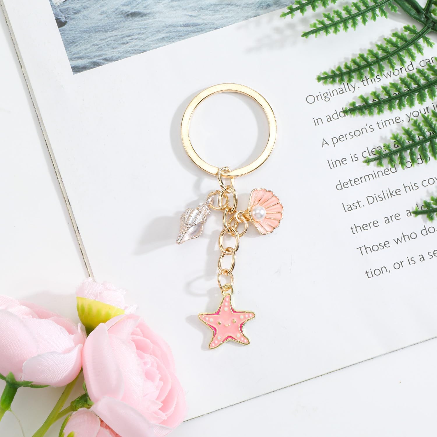 Thumbnail 3 de Tranbath Sea Star & Shell Keychain: Cute Nautical Bag Charm