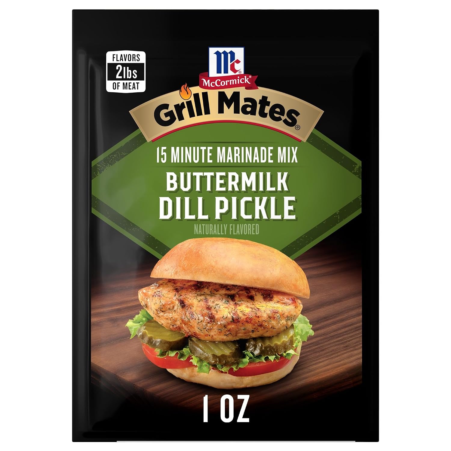 Detalle de McCormick Grill Mates Buttermilk Dill Pickle Marinade Mix, 1 oz, 12 Pack