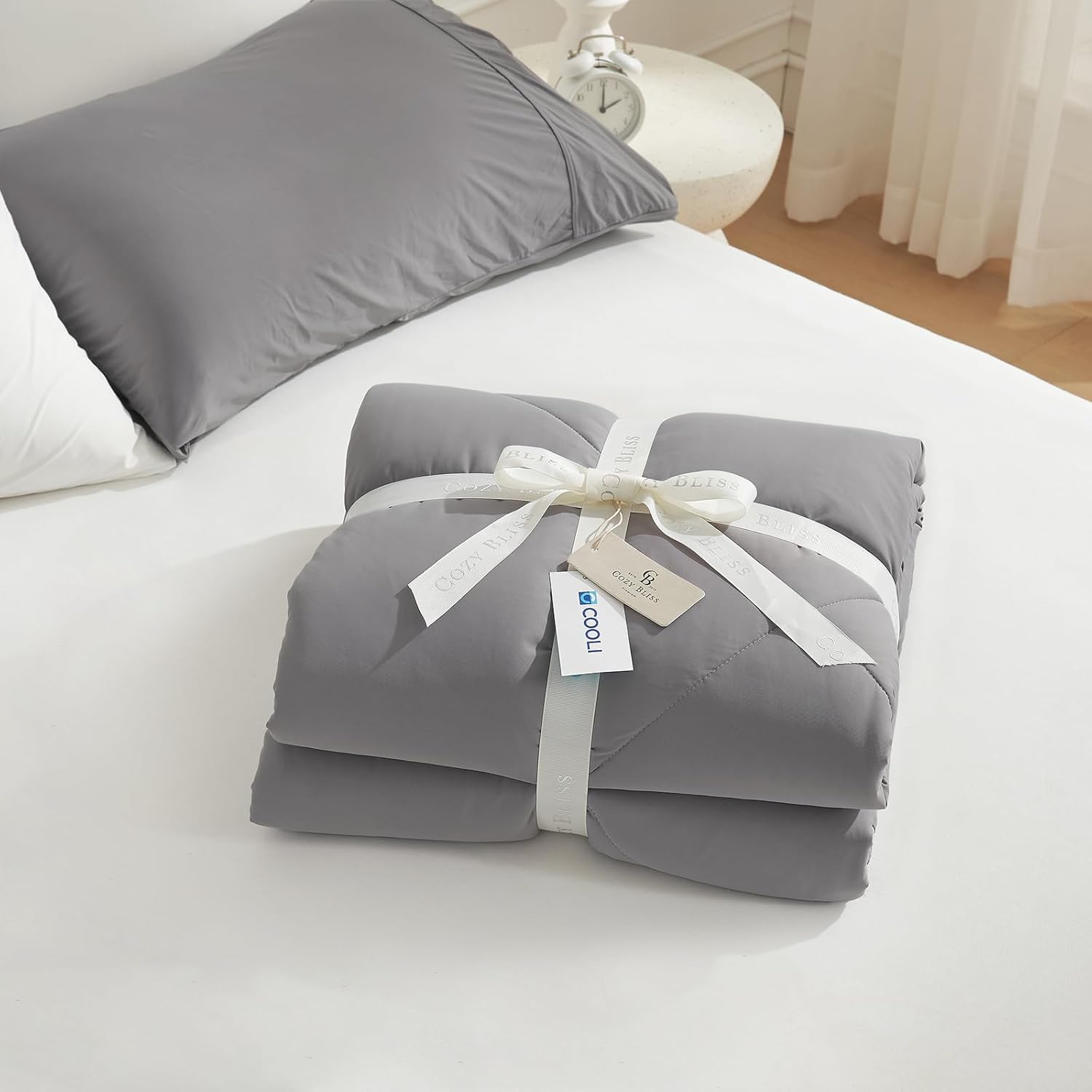 Thumbnail 5 de Cozy Bliss Cooling Comforter Queen Size: Lightweight, Breathable Relief for Hot Sleepers