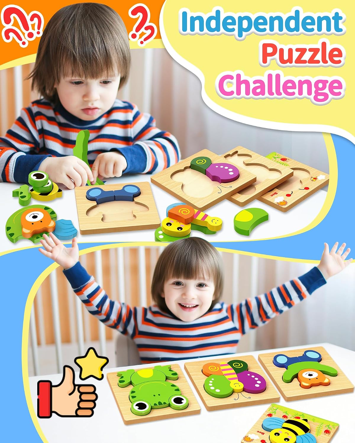 Detalle de Bekayshad Wooden Puzzles 5.8 in 🧩