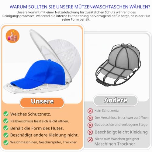Thumbnail 2 de Haiou 2 Stück Hut-Unterlegscheibe / Cap Washer – Halterung für Baseballkappen (Weiß)