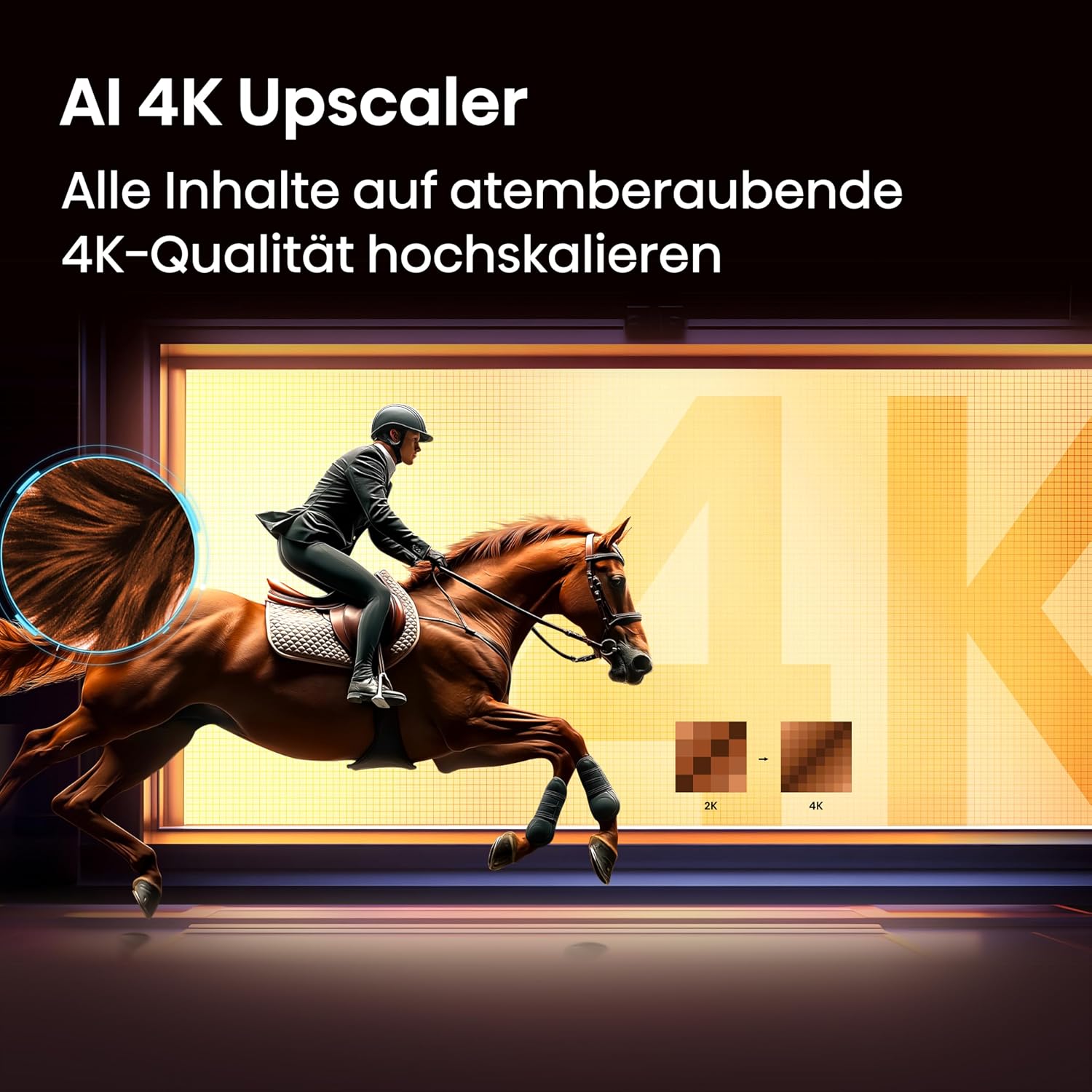 Detalle 2 de Hisense 55E7DS Fernseher – 55 Zoll, 4K UHD QLED, Hi View AI Engine, Game Mode Plus