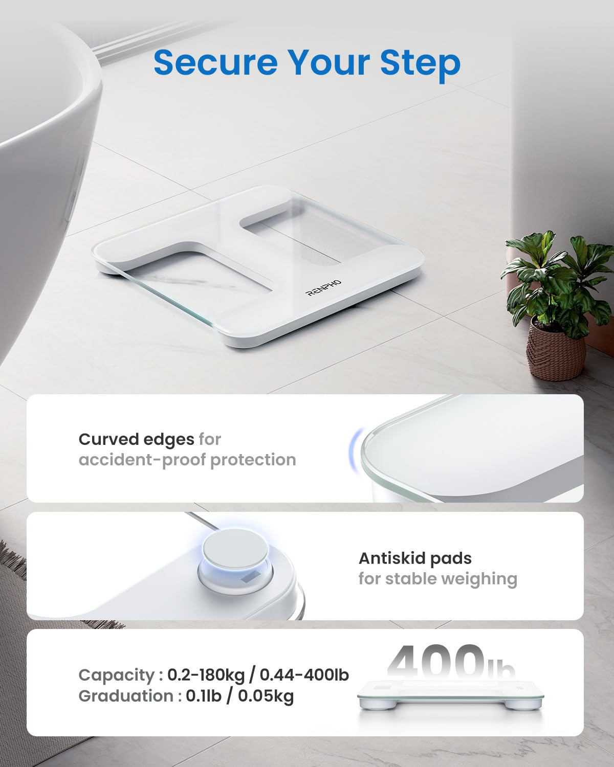 Thumbnail 4 de RENPHO Core TS bathroom scales 400 lbs