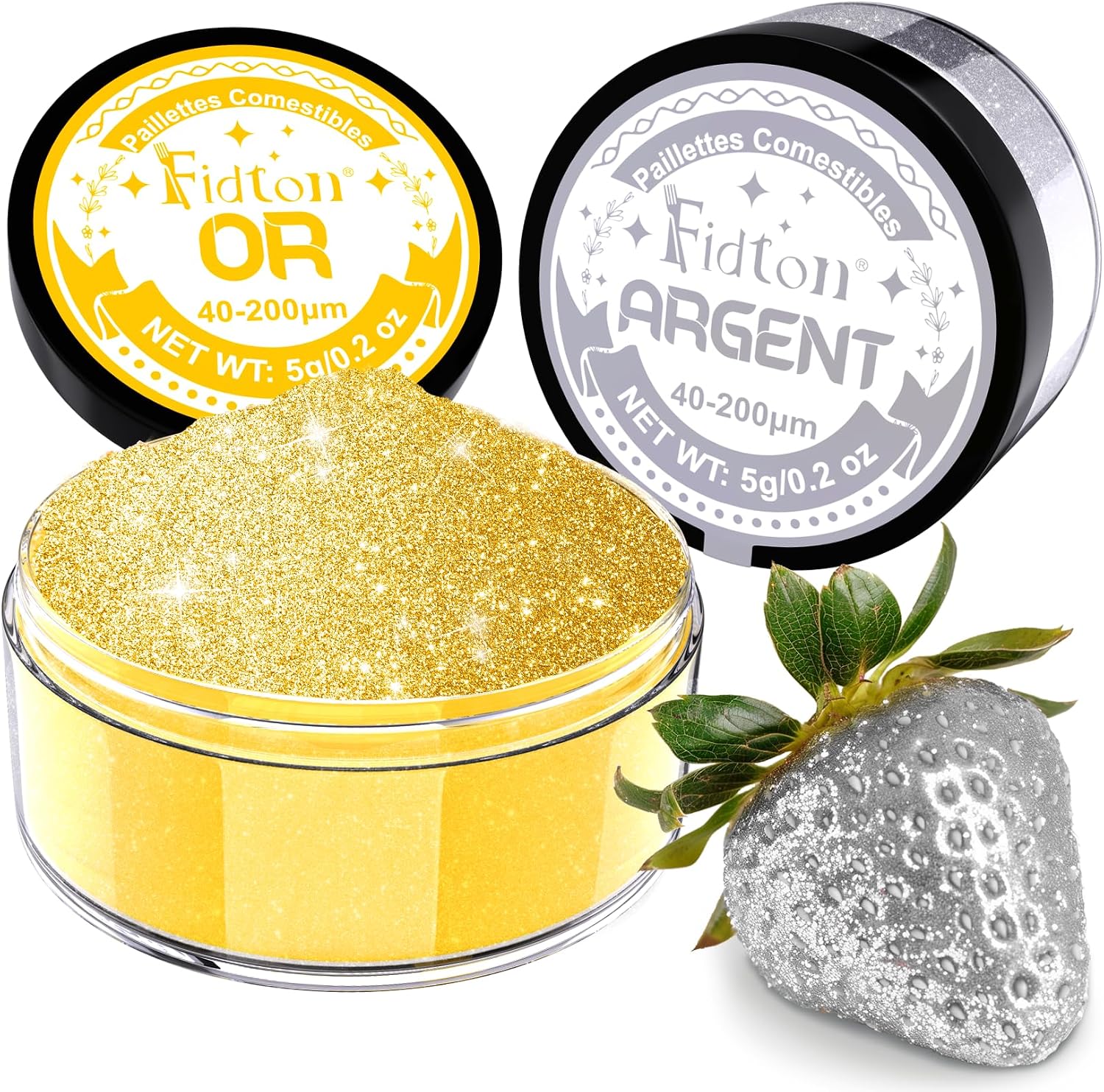 Thumbnail 6 de Paillettes comestibles Luster Dust Orange & Noir (5 g) – colorant alimentaire en poudre pour gâteaux, macarons et cocktails (Halloween)