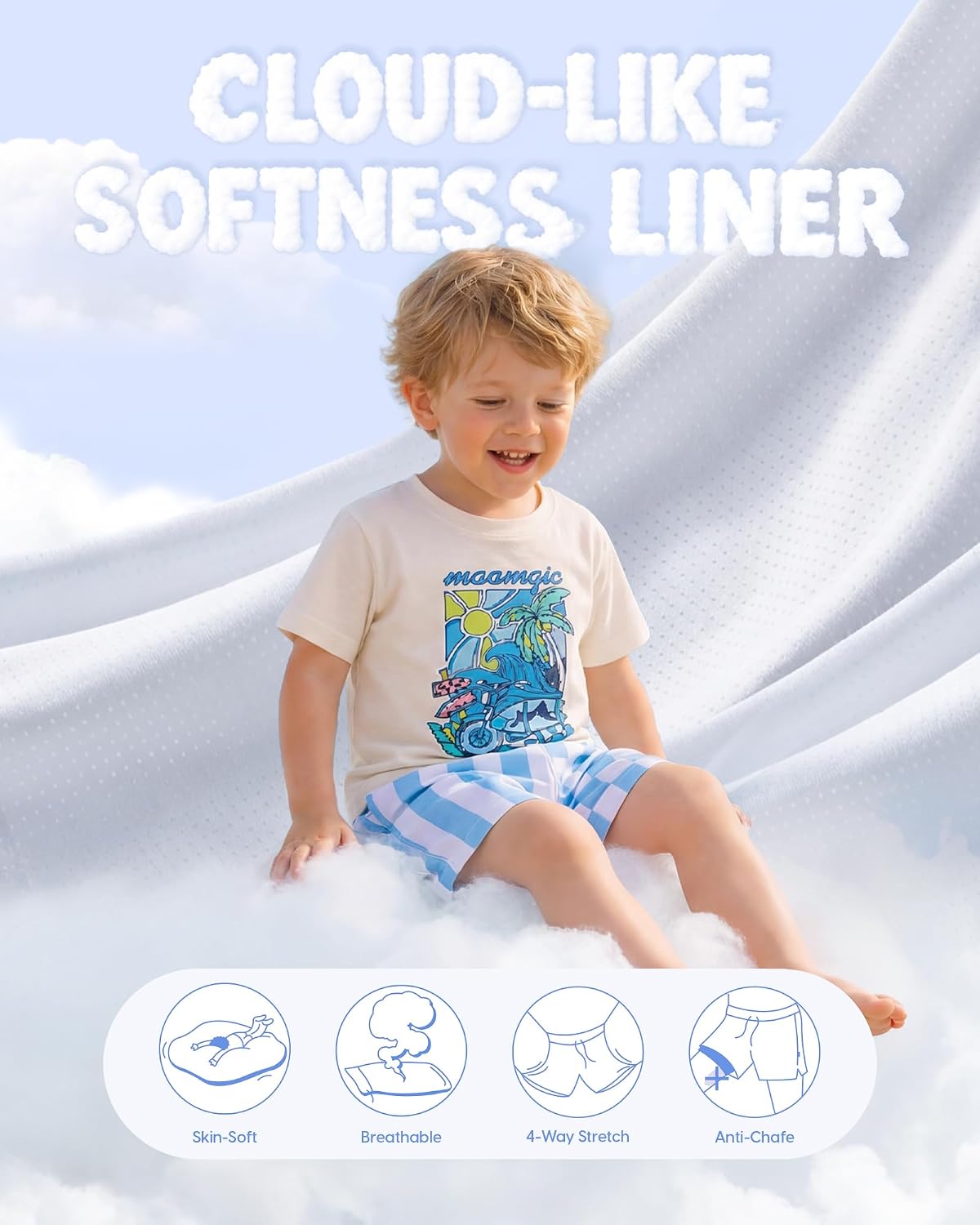 Thumbnail 5 de MaaMgic Jungen Badehose Badeshorts Kinder (2-in-1) mit Kompressions-Innenhose, Taschen & Tunnelzug