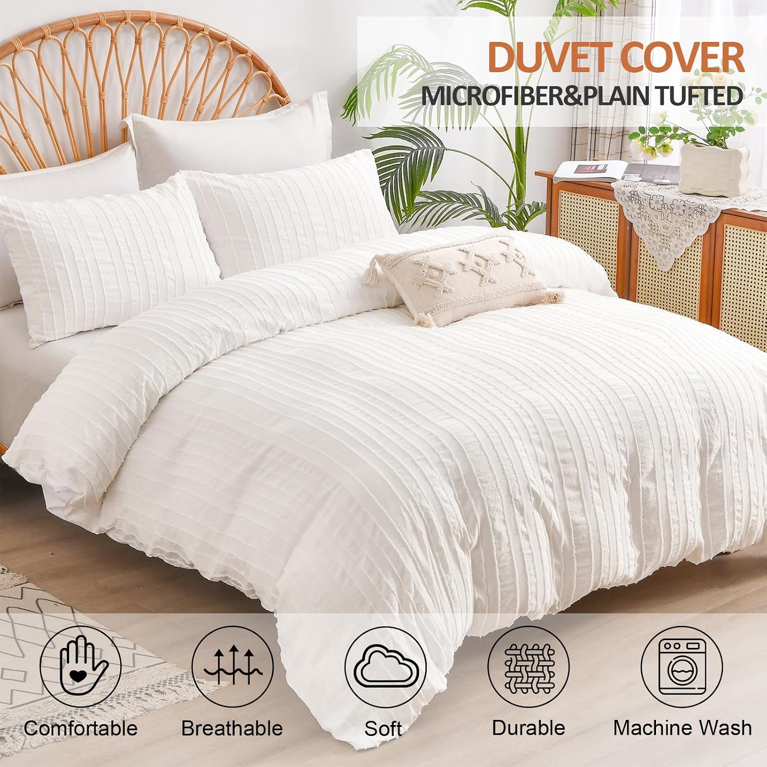 Thumbnail 5 de DJY White Bedding Set Double Size