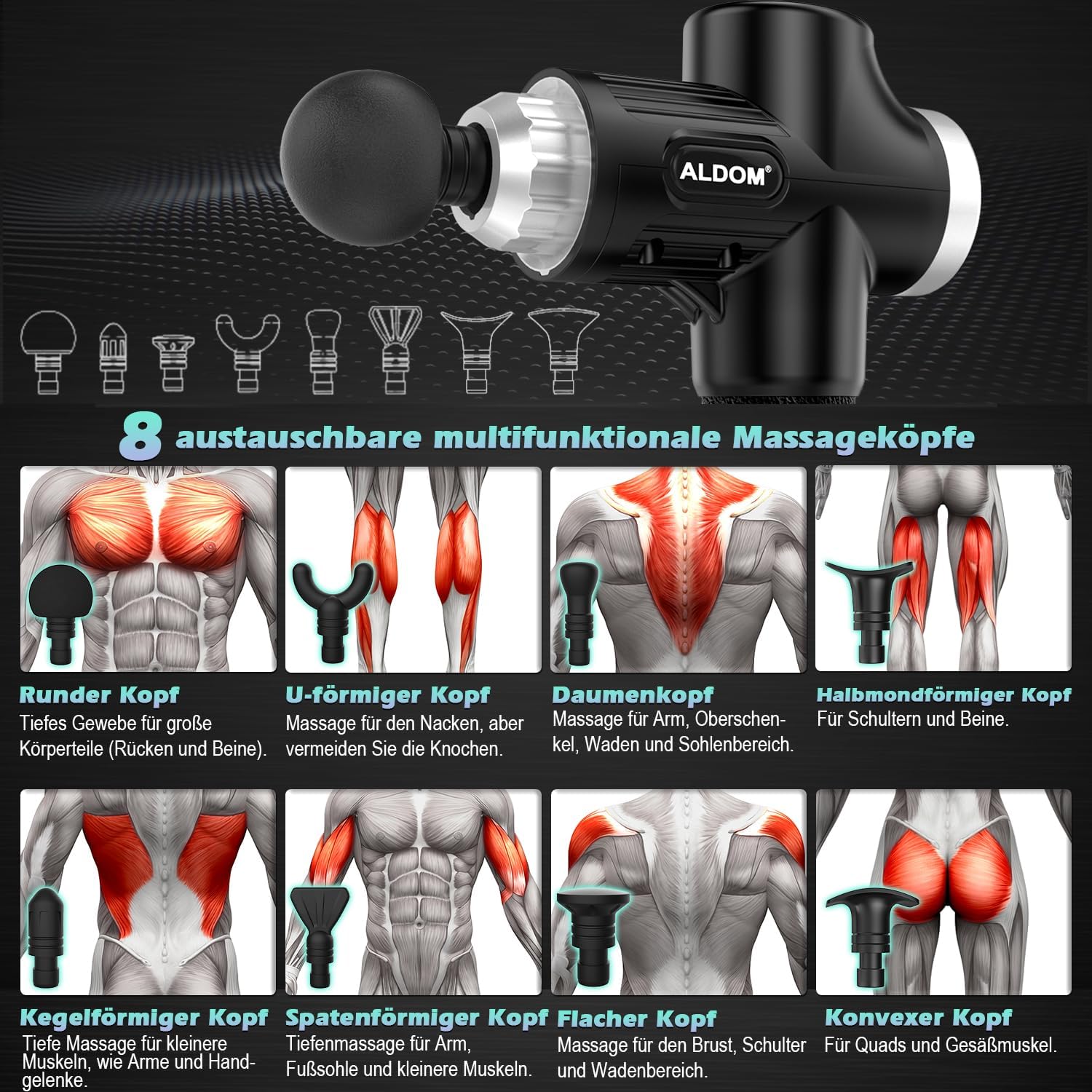 Thumbnail 1 de ALDOM Pistola Massaggio 30 velocità 💆