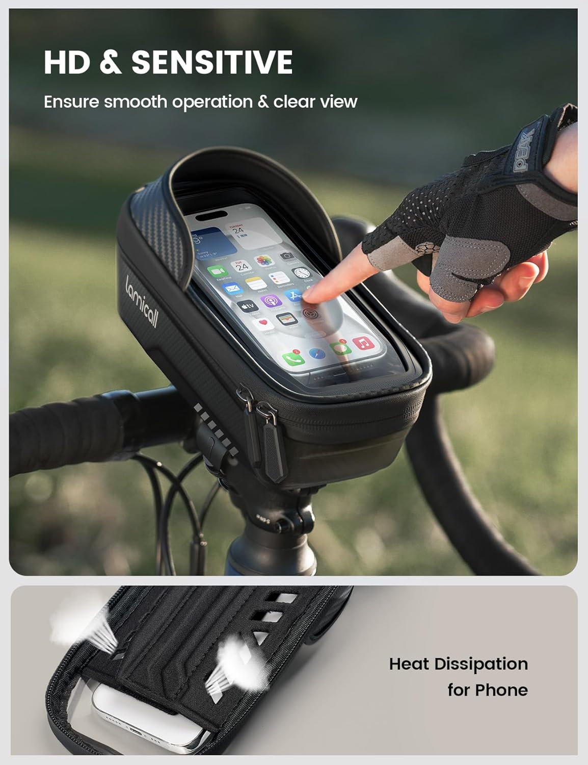 Thumbnail 4 de Lamicall Waterproof Bike Frame Bag 1.3L