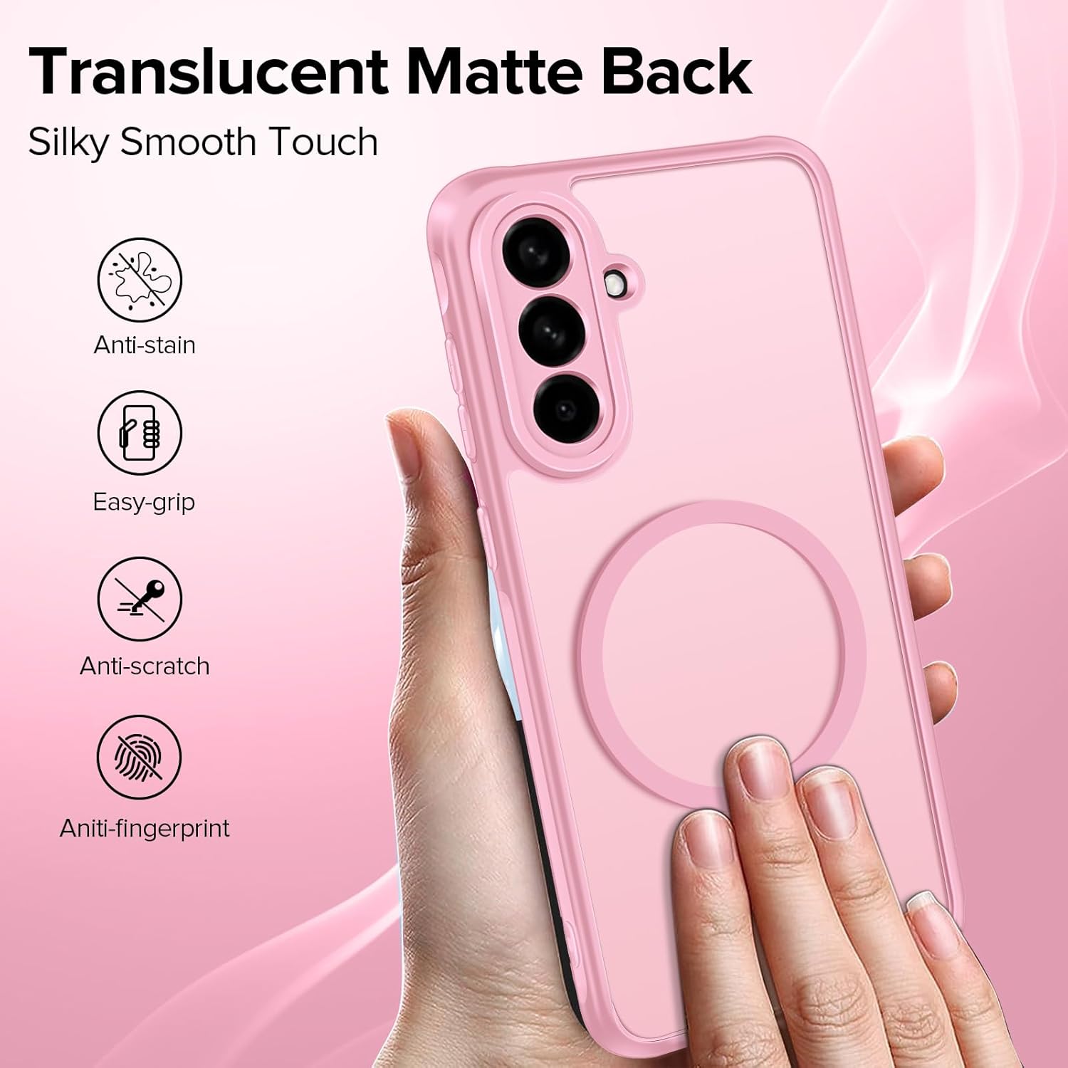 Thumbnail 6 de ivoler 3‑in‑1 Magnetic Case for Samsung Galaxy A56 5G with 2 Pack Screen Protectors (Pink)