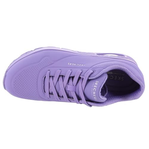 Detalle 2 de Skechers Uno Lilac Durabuck Mesh para mujer (talla 40 EU): comodidad con cierre de velcro