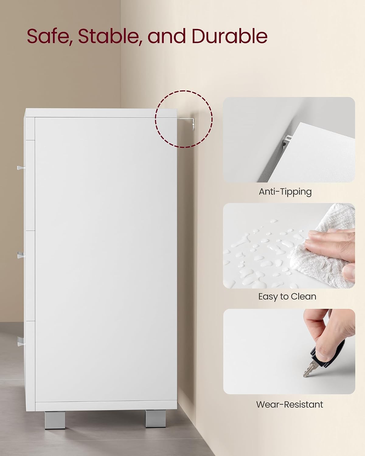 Thumbnail 6 de VASAGLE under sink cabinet with 3 drawers
