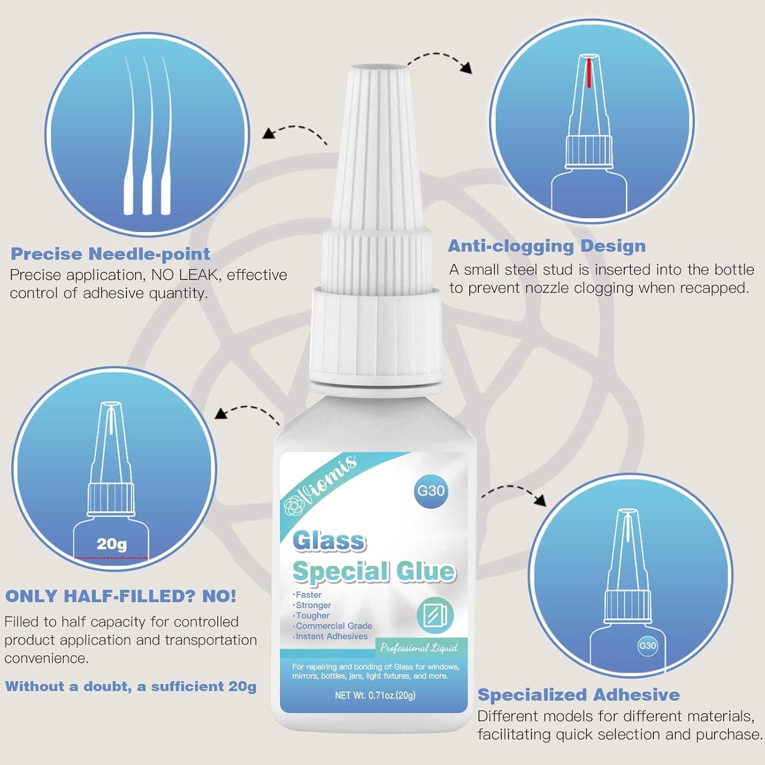 Thumbnail 4 de 20g Glass Glue – Instant Strong Adhesive for Glass, Acrylic & More (Clear)