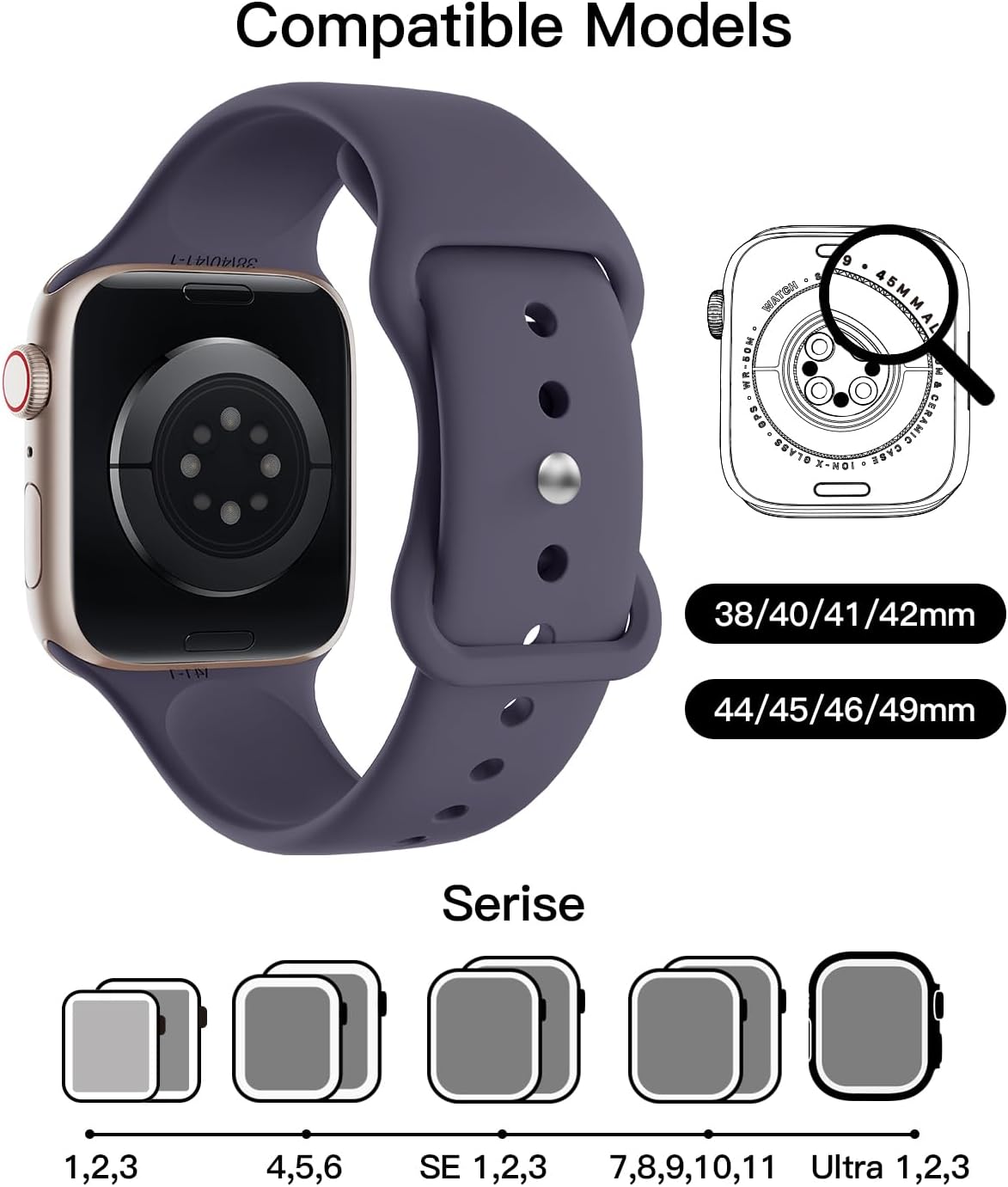 Thumbnail 2 de Patented Silicone Strap for Apple Watch 38–49mm