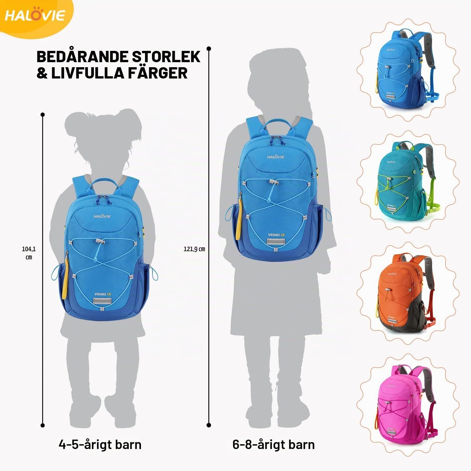 Detalle de HALOVIE Venki15 barnryggsäck 15 liter med ventilerad ryggpanel