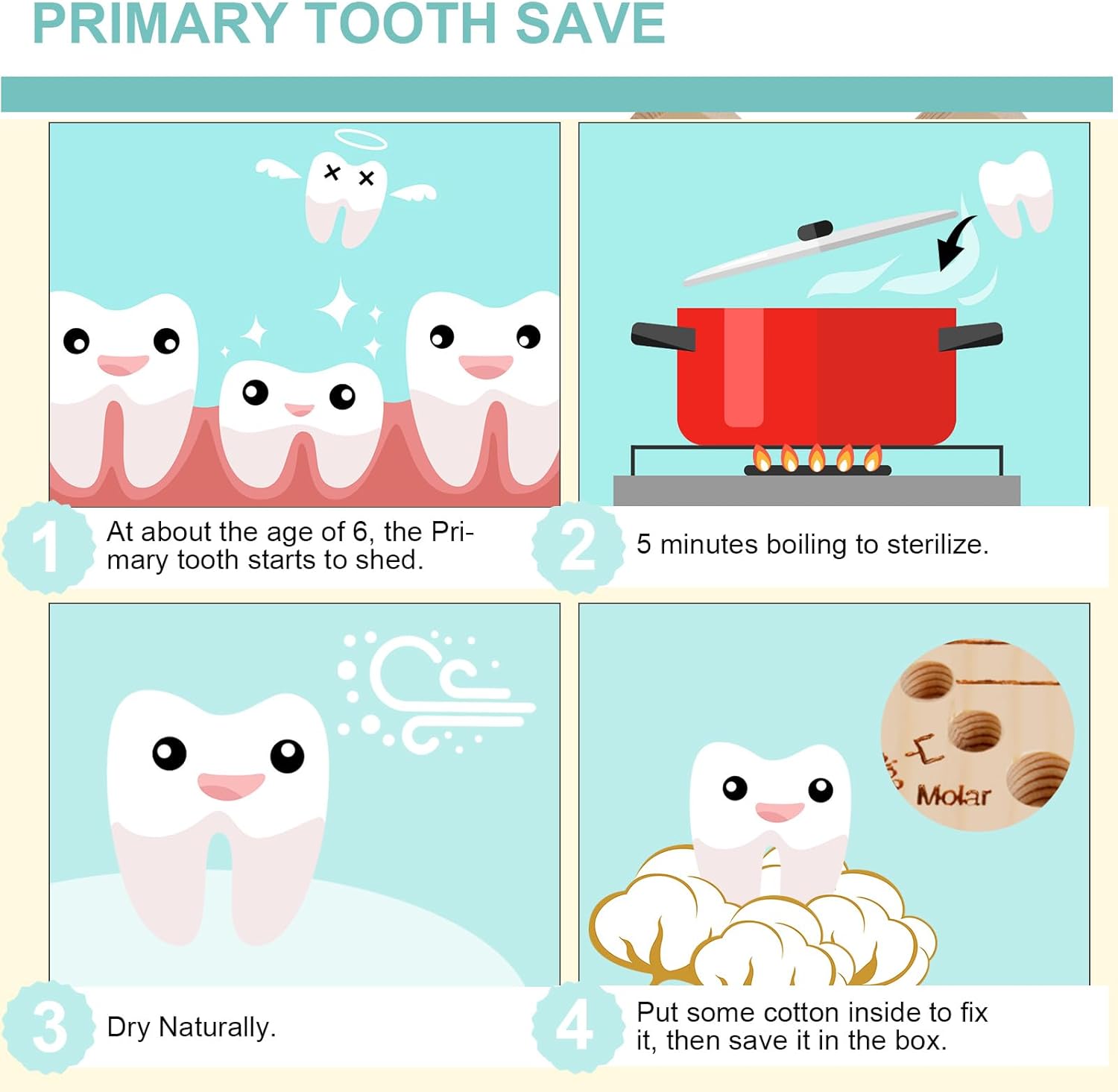 Thumbnail 2 de Aolso Wooden Tooth Keepsake Box – Baby Teeth Fairy Storage for Memory Keeping (Boy)
