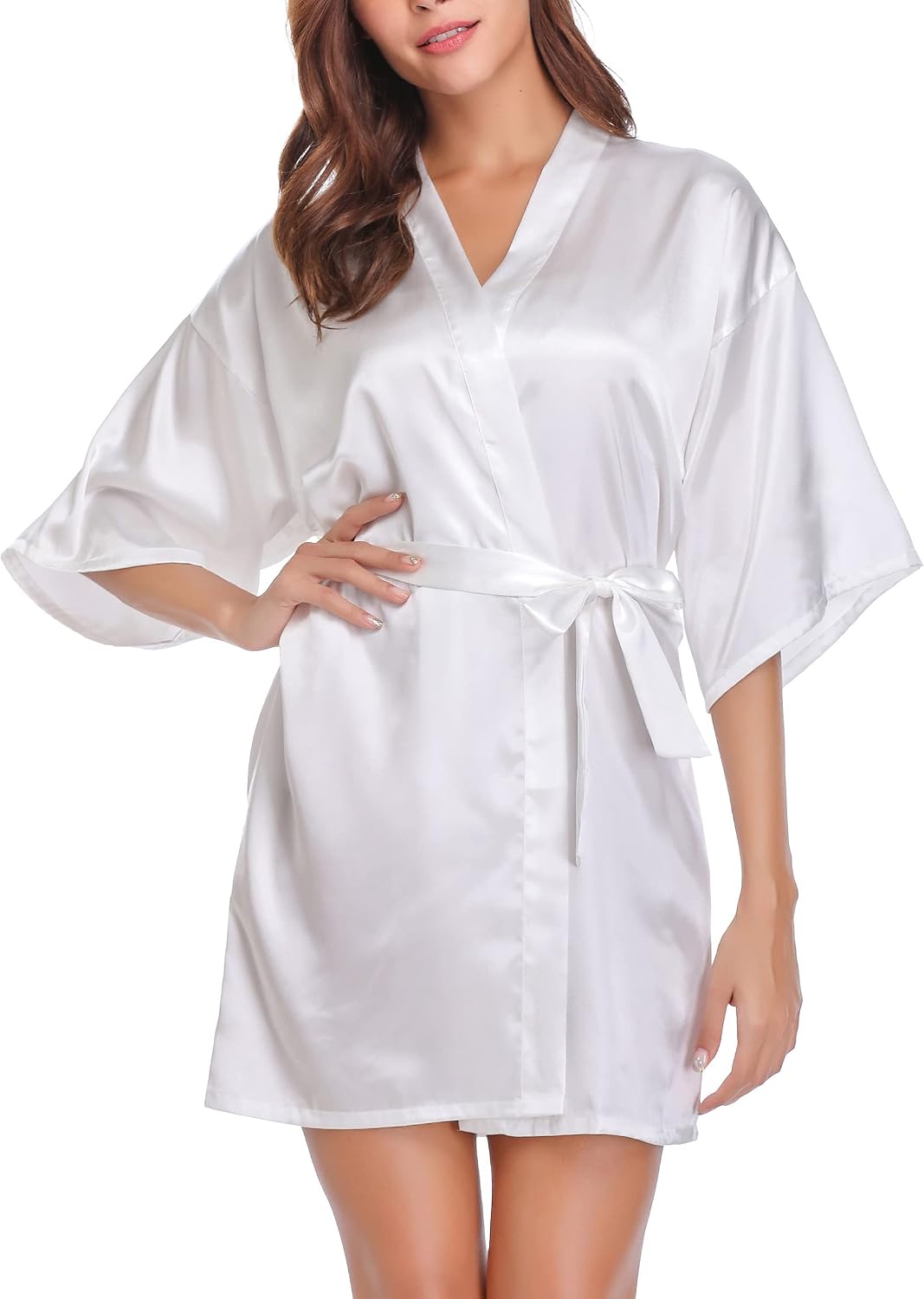 Detalle de Wikoan Peignoir Satin femme Taille S (175 cm) 🧖♀