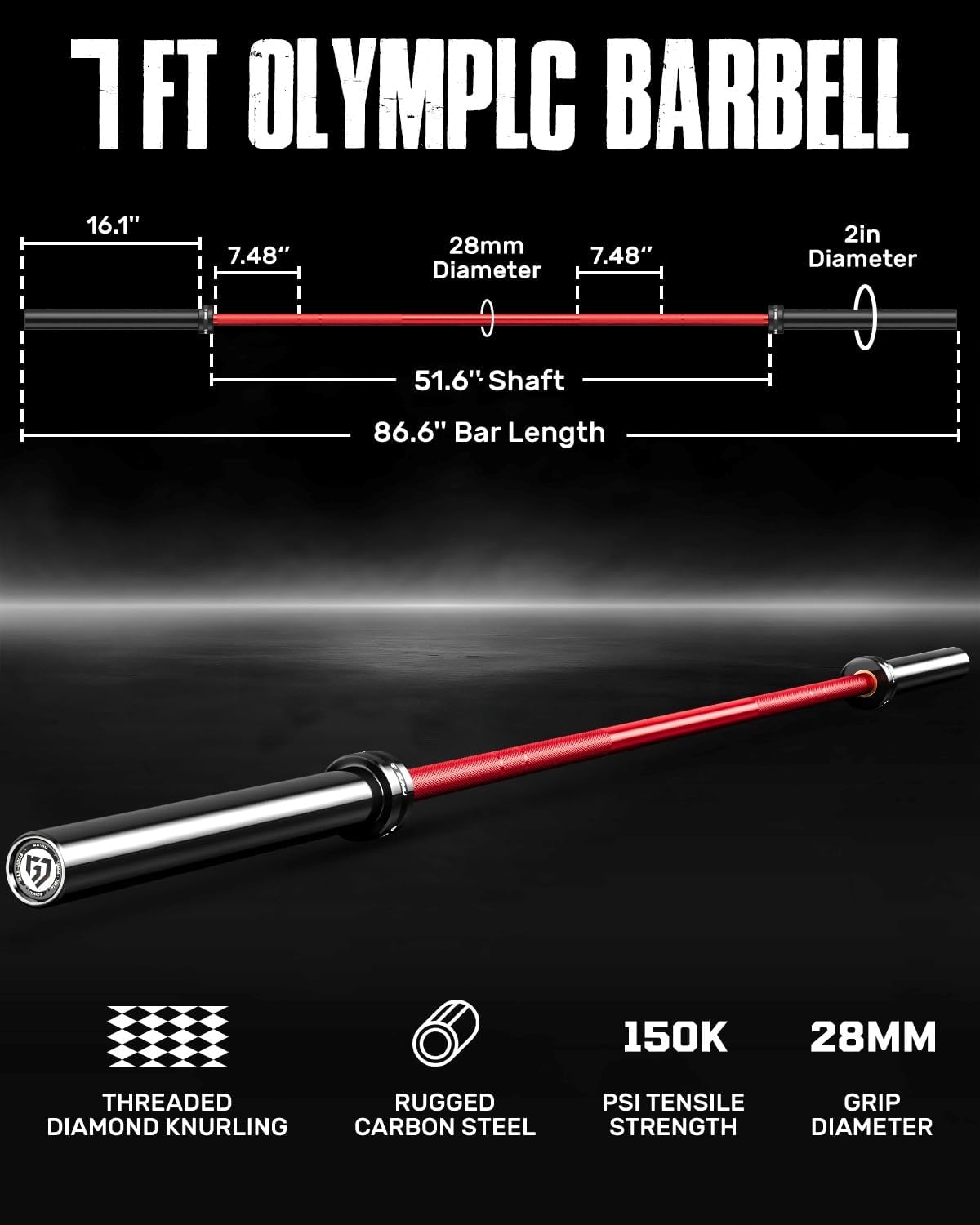 Detalle de Goimu Olympic Barbell PB01