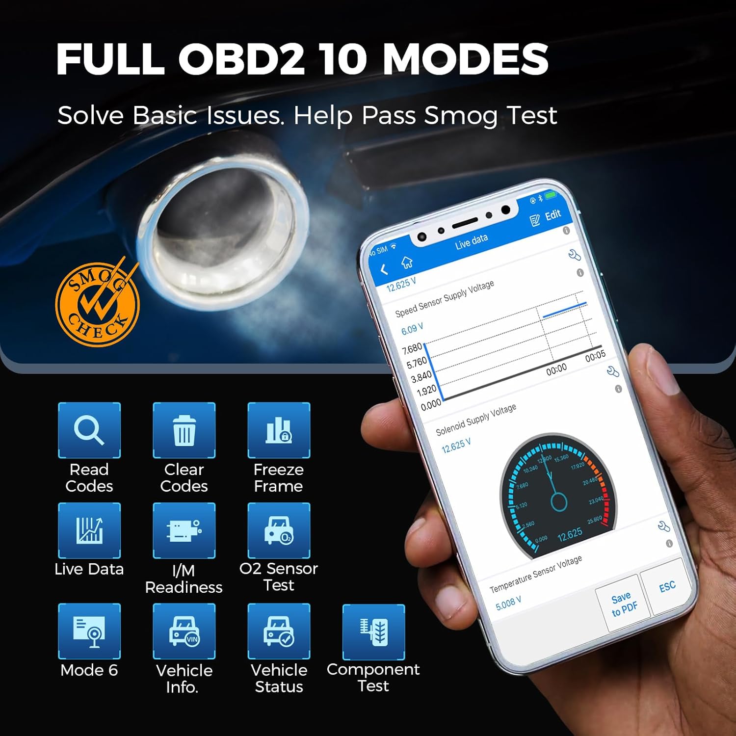 Detalle 2 de Autel MaxiAP AP200 Bluetooth OBD2 Scanner (AutoVIN, 19 maintenance functions) for iPhone & Android