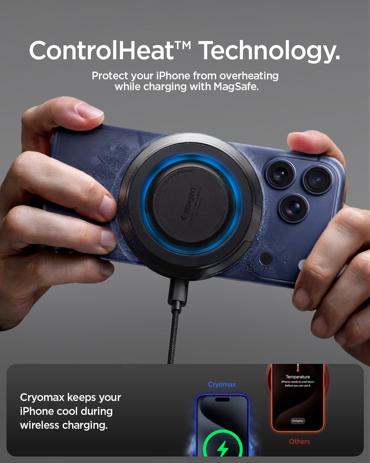 Thumbnail 4 de Spigen OneTap Pro3 CryoMax Qi2 15W : charge sans fil MagSafe rapide avec refroidissement