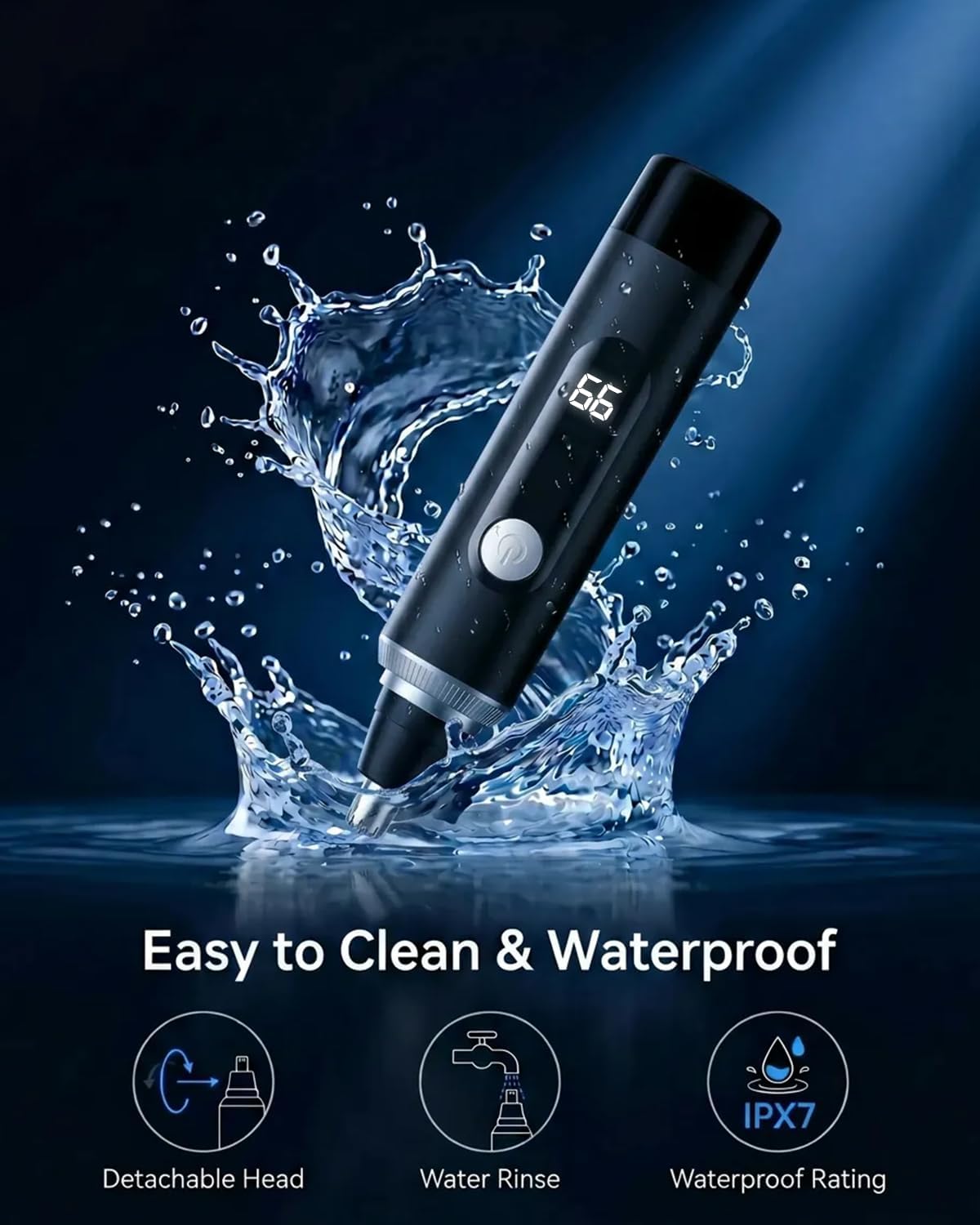 Thumbnail 2 de Nose Hair Trimmer for Men (2026) with LED Display and Dual-Edge Blades