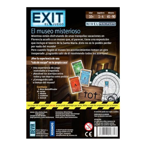 Detalle 1 de Devir Exit: El Museo Misterioso - Escape Room en casa para adultos (BGEXIT10)
