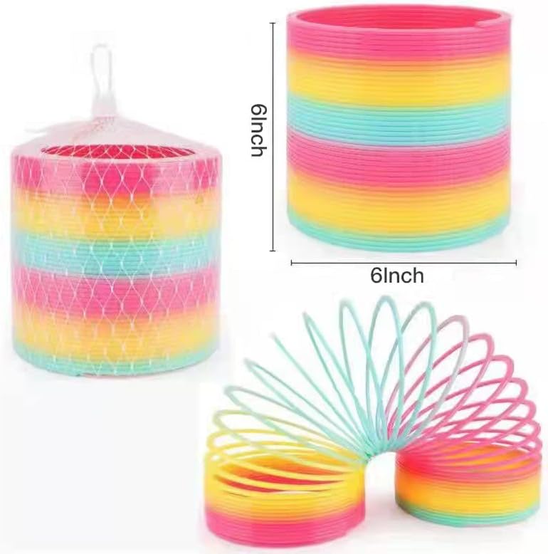 Detalle de Vinciph APP089 Rainbow Coil Spring Toy, 6 x 6 Inch Plastic