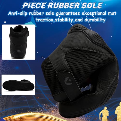 Thumbnail 5 de Mufanton Botas de Lucha para Hombre – Zapatillas de entrenamiento ligeras con suela de goma y cierre mixto (EU37, Negro)