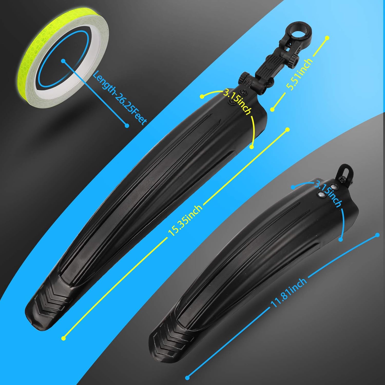 Thumbnail 5 de ioutdoor Fahrrad-Schutzbleche Set (vorne/hinten) mit DIY-Reflektorband für 20–26" Räder