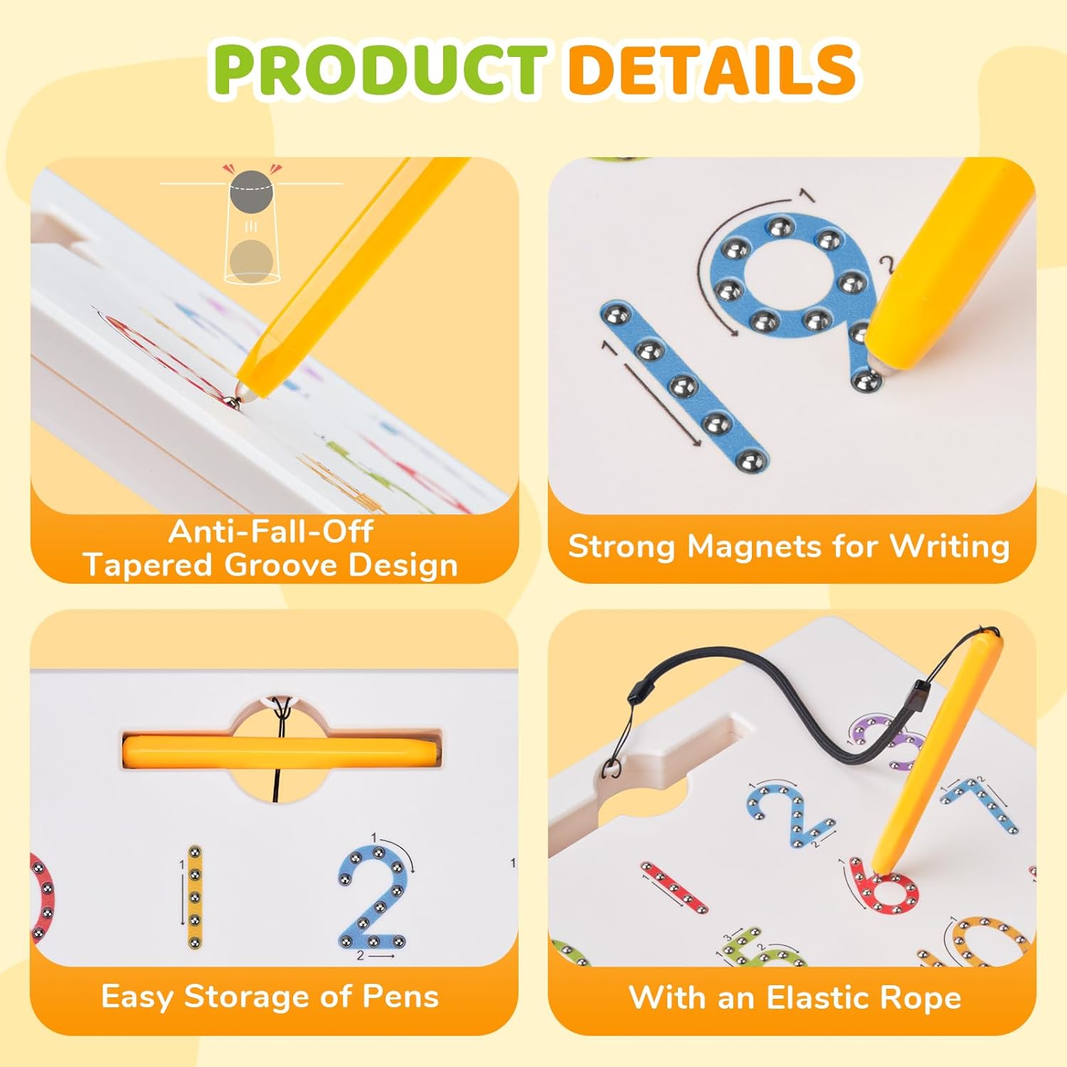 Detalle 2 de GAMENOTE Magnetic Number Tracing Board: 2-in-1 Double-Sided Math Learning Toy for Toddlers & Kids