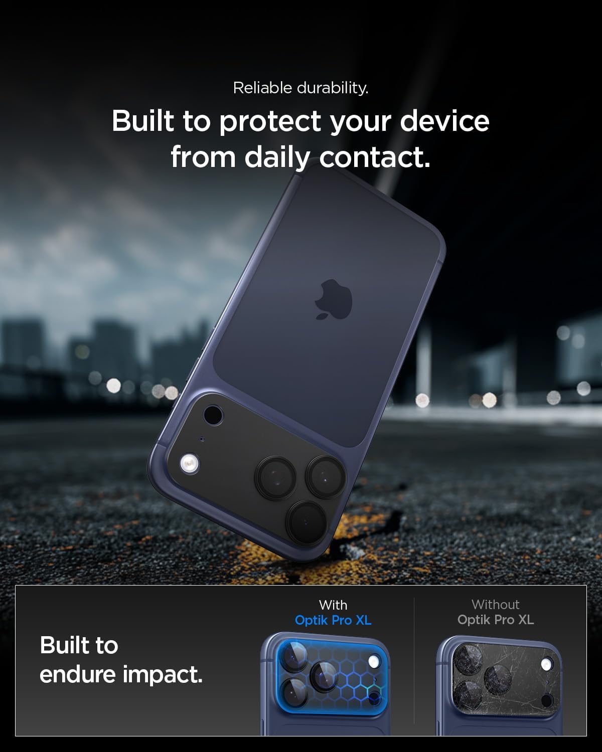 Thumbnail 4 de Protection caméra Spigen Glas.tR EZ Fit Optik Pro XL pour iPhone 17 Pro — verre trempé 9H (kit d’installation)