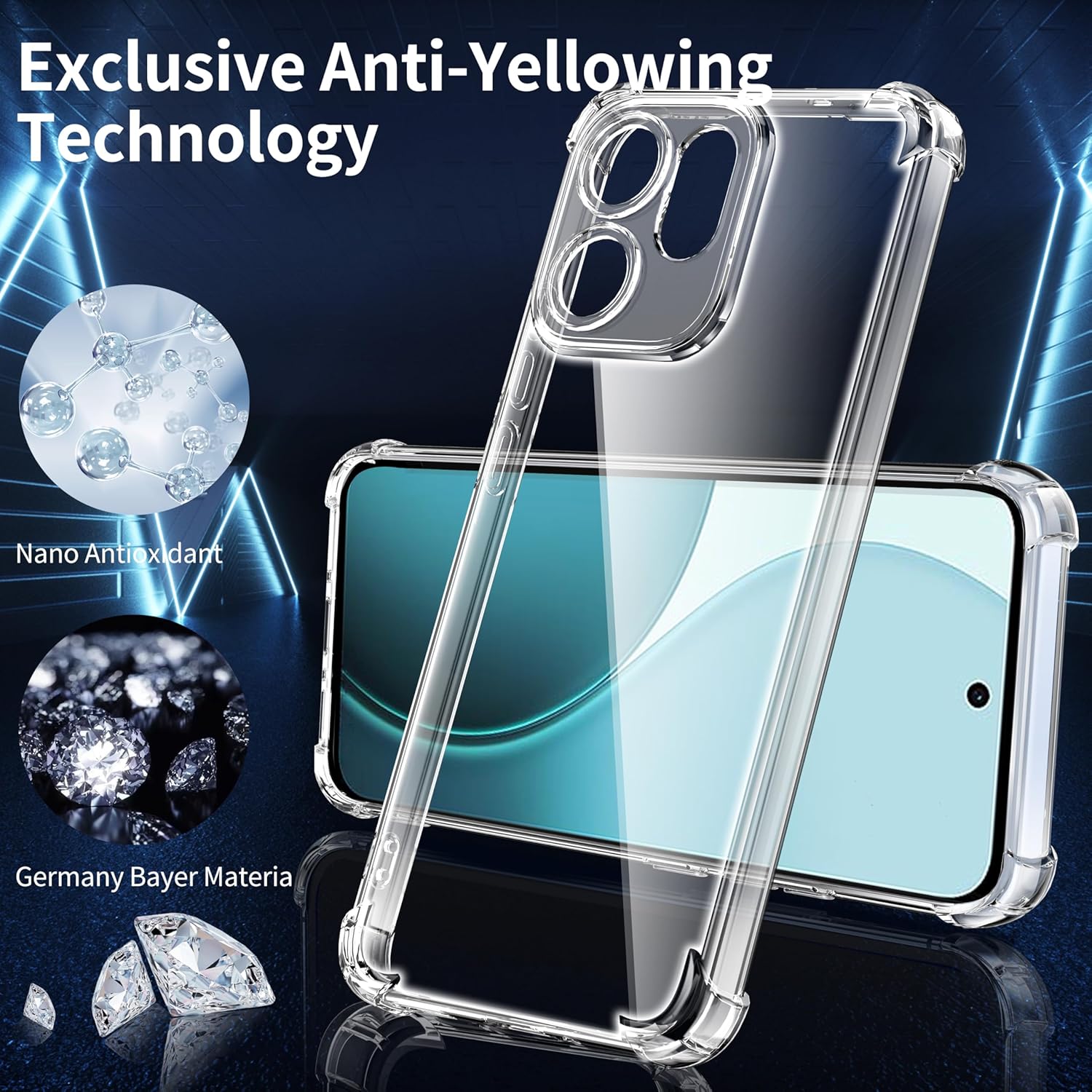 Thumbnail 5 de Tentoki Transparente Hülle für Oppo Reno 14 F 5G / Reno 14 FS – Anti-Vergilbung, Ultra Dünn