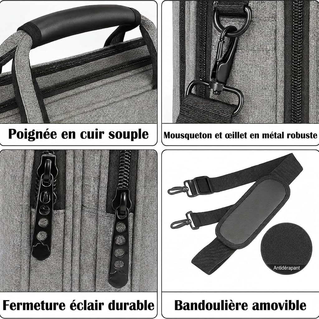 Thumbnail 4 de Mancro Sacoche ordinateur portable 17 pouces extensible, étanche et multifonctionnelle (gris)