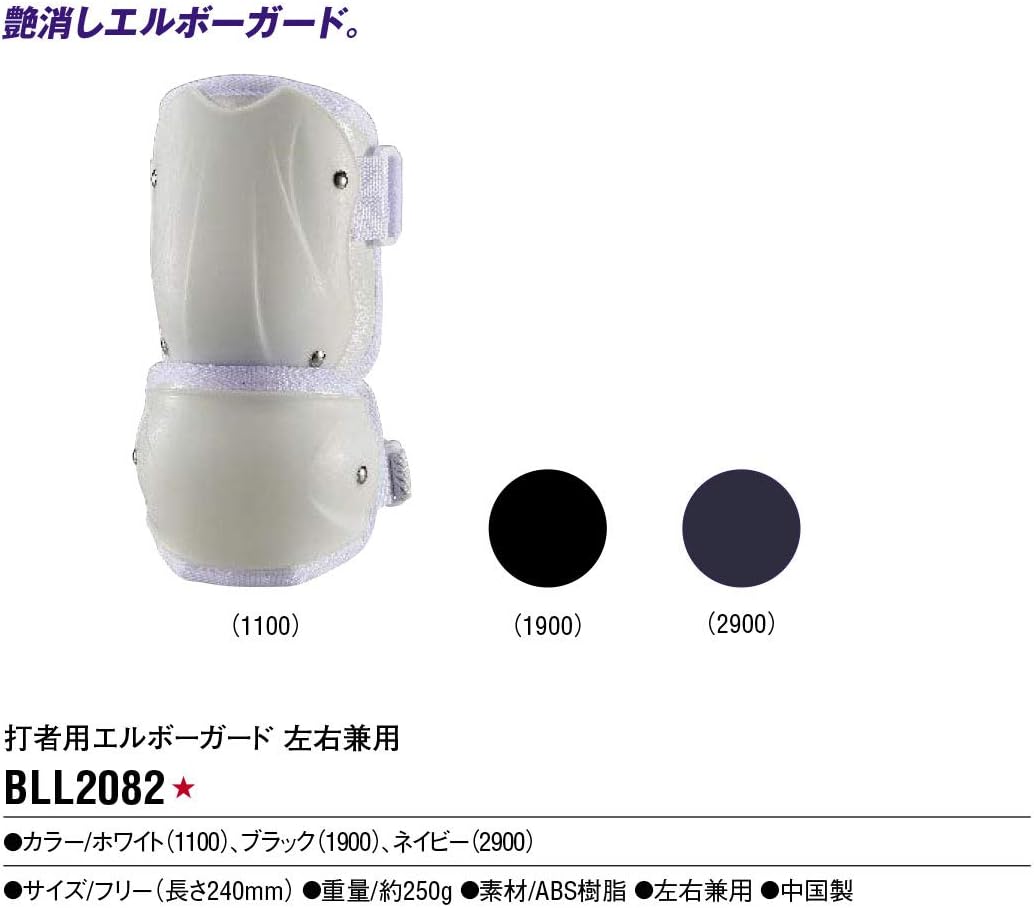 Detalle 2 de ZETT BLL2082 野球用バッターエルボーガード 左右兼用・フリーサイズ・艶消し仕様