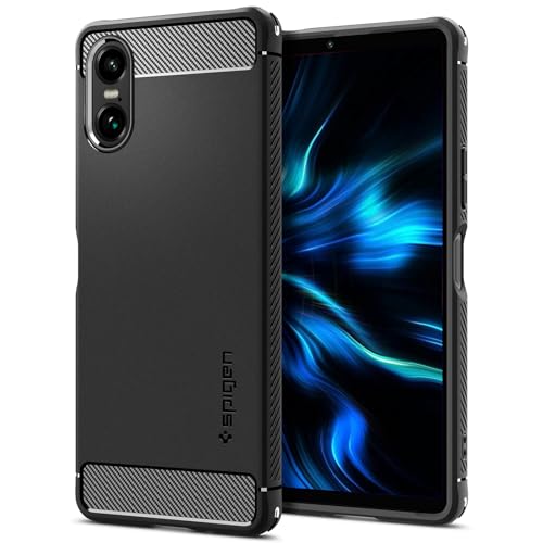 Detalle de Spigen Rugged Armor coque pour Sony Xperia 10 VI – Noir Mat