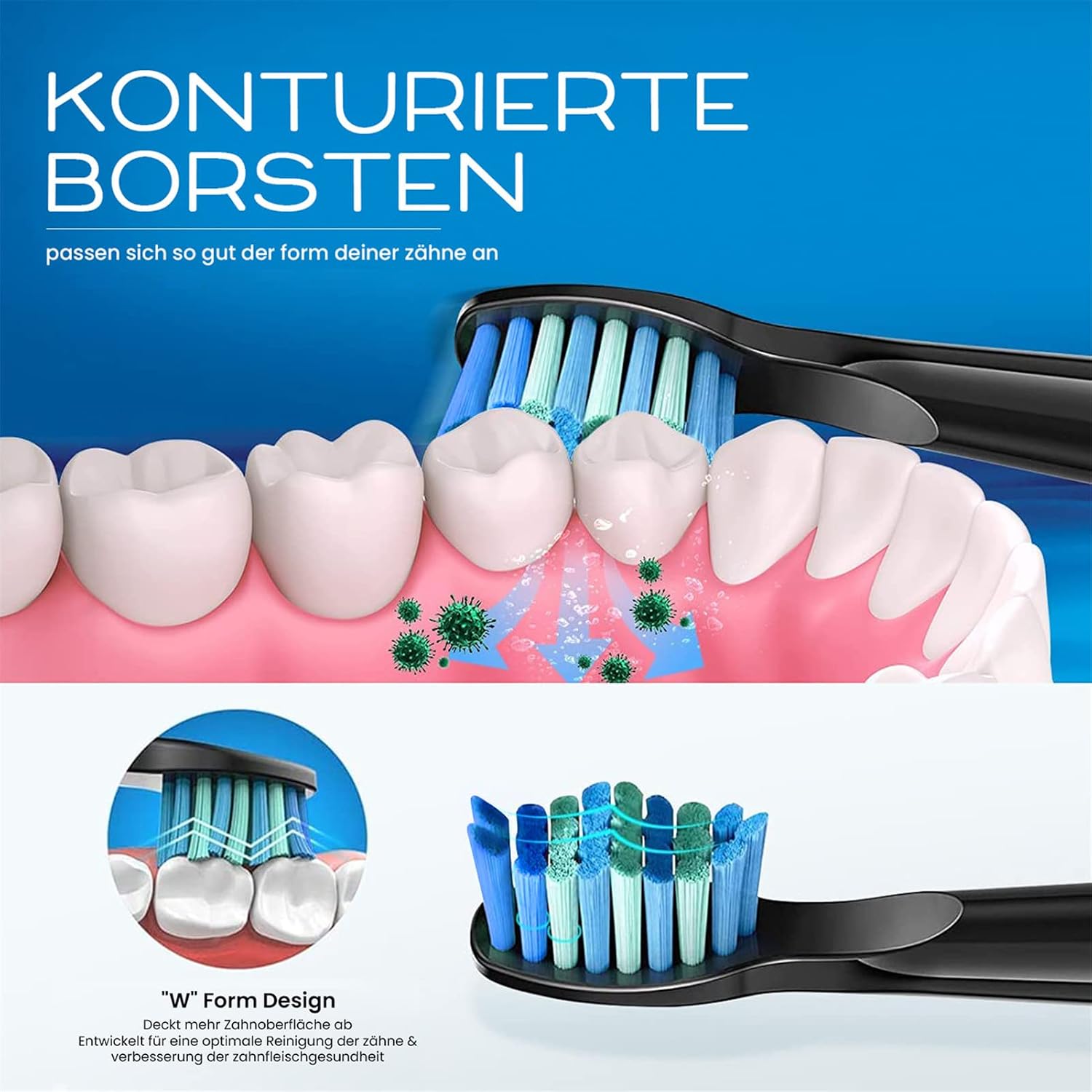 Detalle 2 de Ersatzbürsten kompatibel mit Fairywill 10er Pack