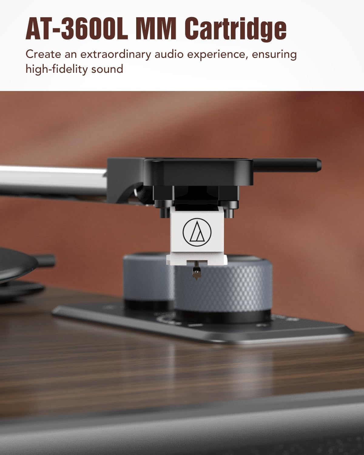 Detalle 2 de Udreamer Vinyl Record Player, AT-3600L, Bluetooth, Built-In Speakers & Lighting