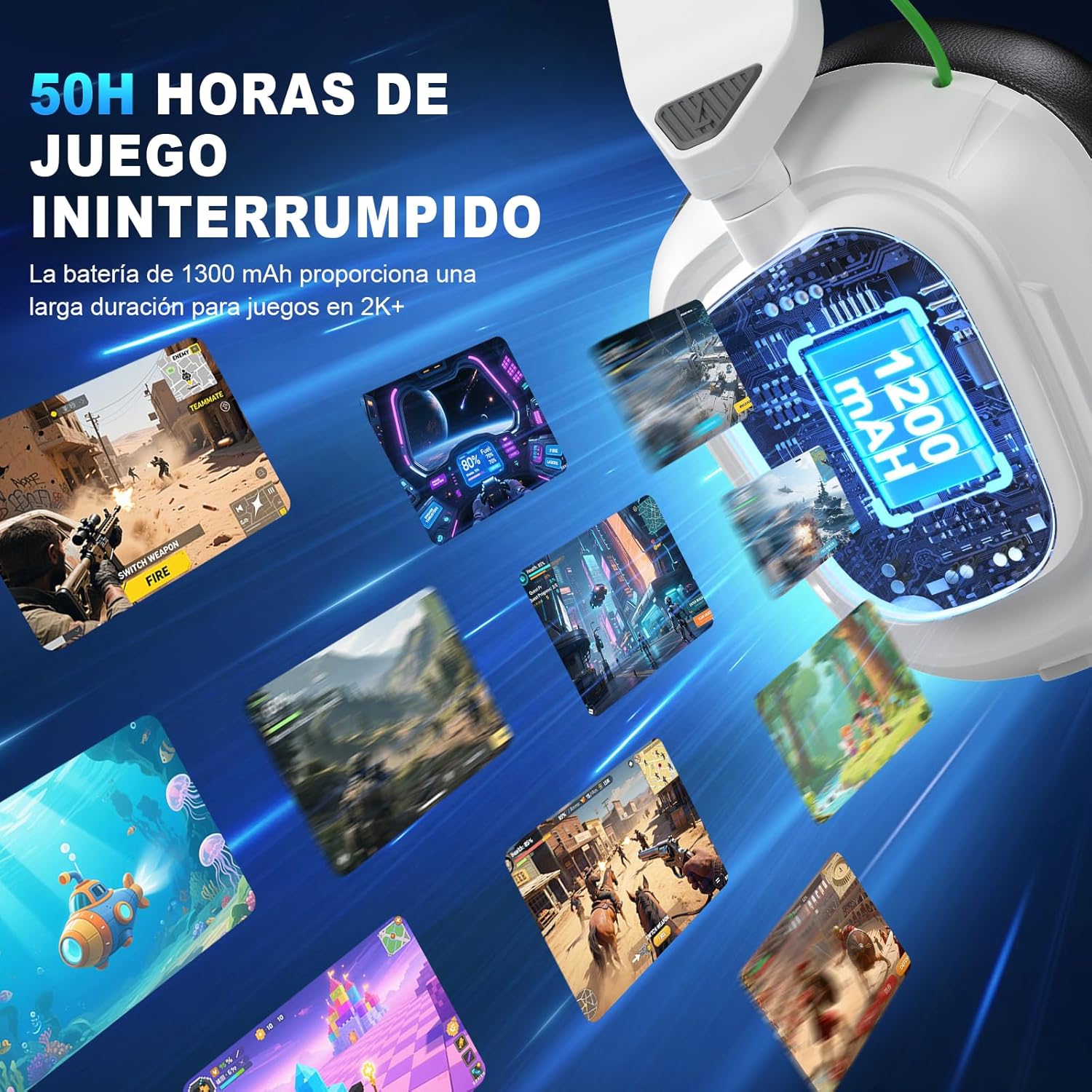 Thumbnail 5 de Skapendy VK84 Cascos gaming Bluetooth 5.4 50 mm