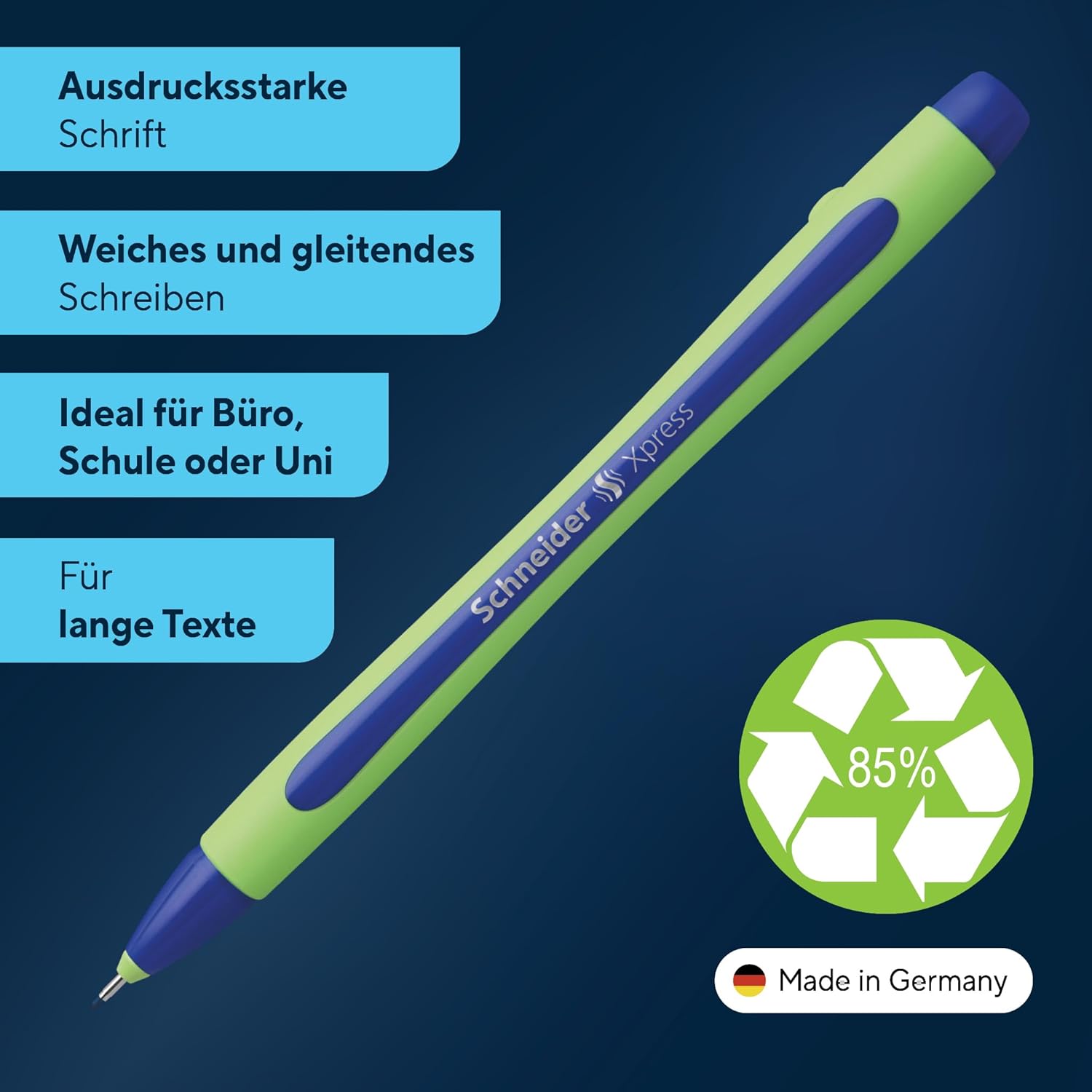 Detalle 2 de Schneider Xpress Fineliner 0,8 mm – 10er Pack blau