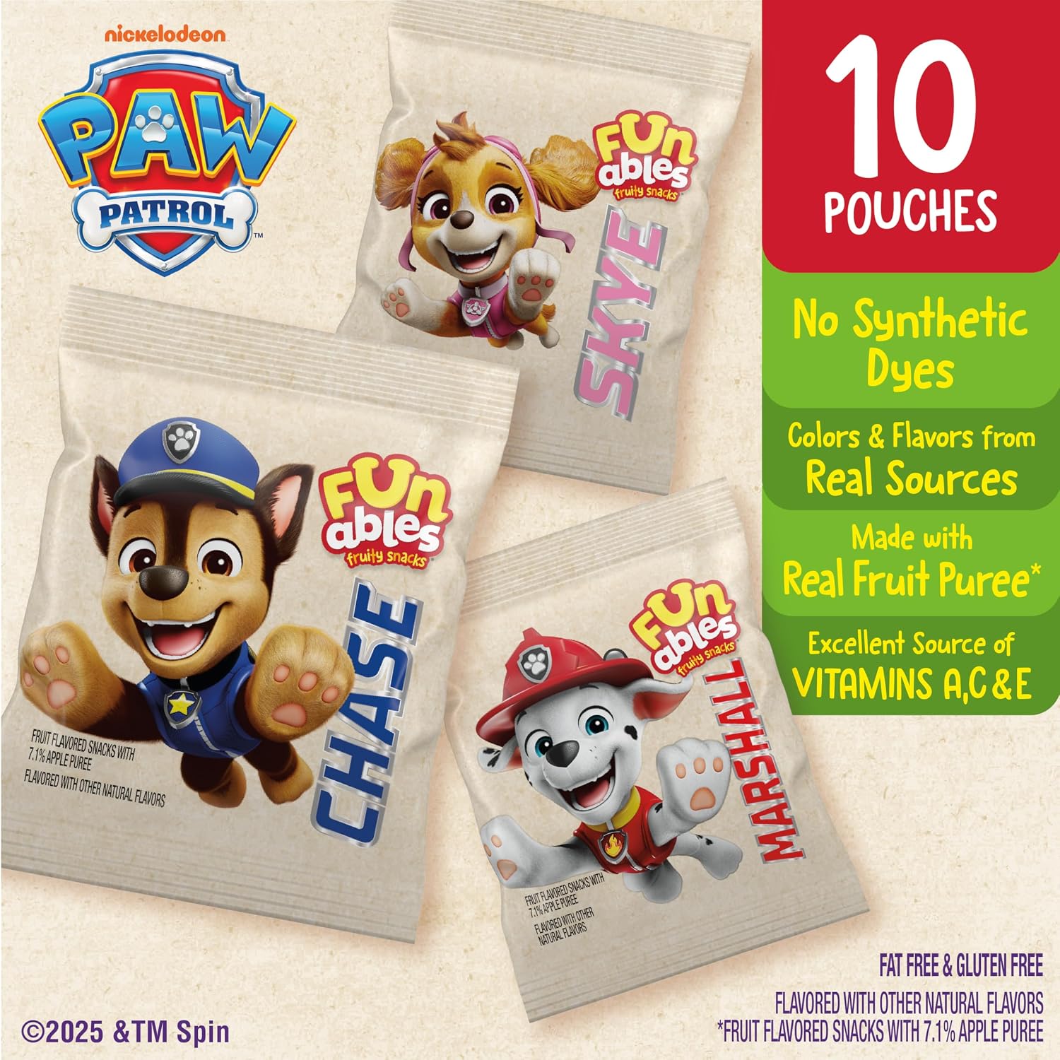 Thumbnail 6 de Funables PAW Patrol Fruit Snacks, 10 Pouches with Fruit Puree & Vitamins