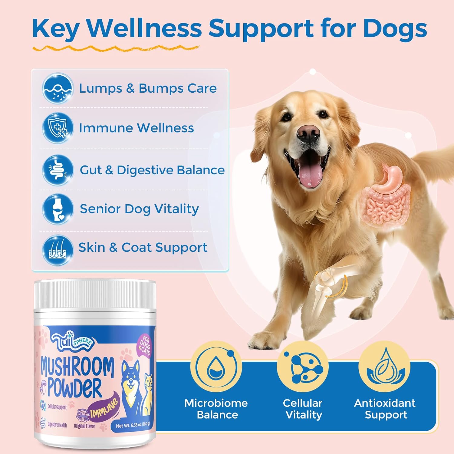Detalle 2 de TailSphere Turkey Tail Mushroom Powder for Pets 180g