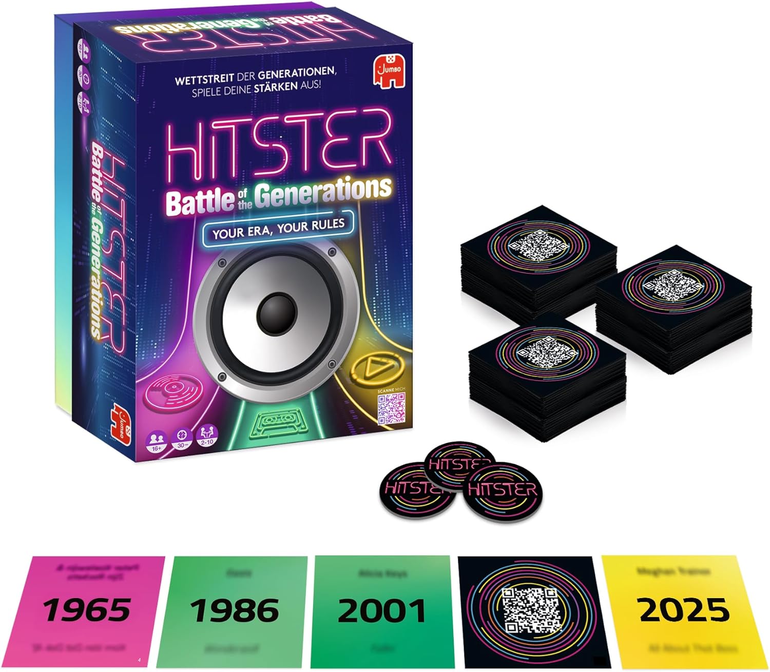 Detalle de Hitster Battle of the Generations – Musik‑Party‑Brettspiel mit 420+ Songs