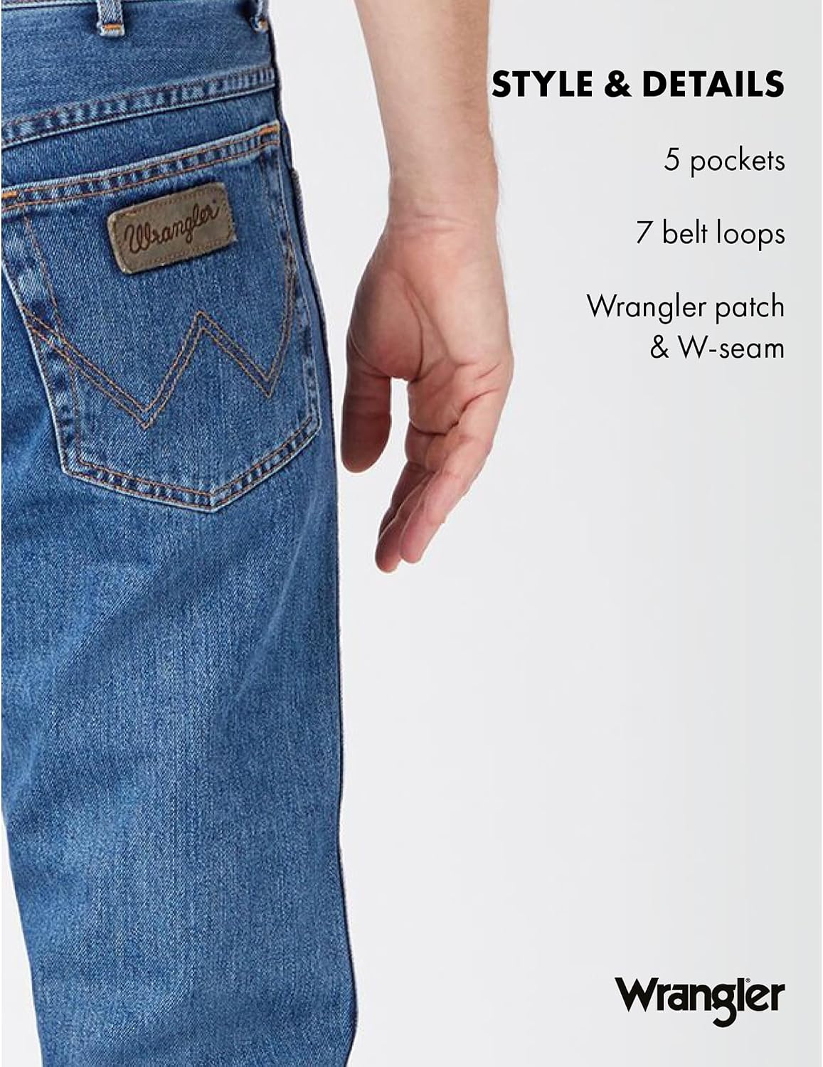 Detalle 2 de Wrangler Texas Stretch Straight Leg Men's Jeans