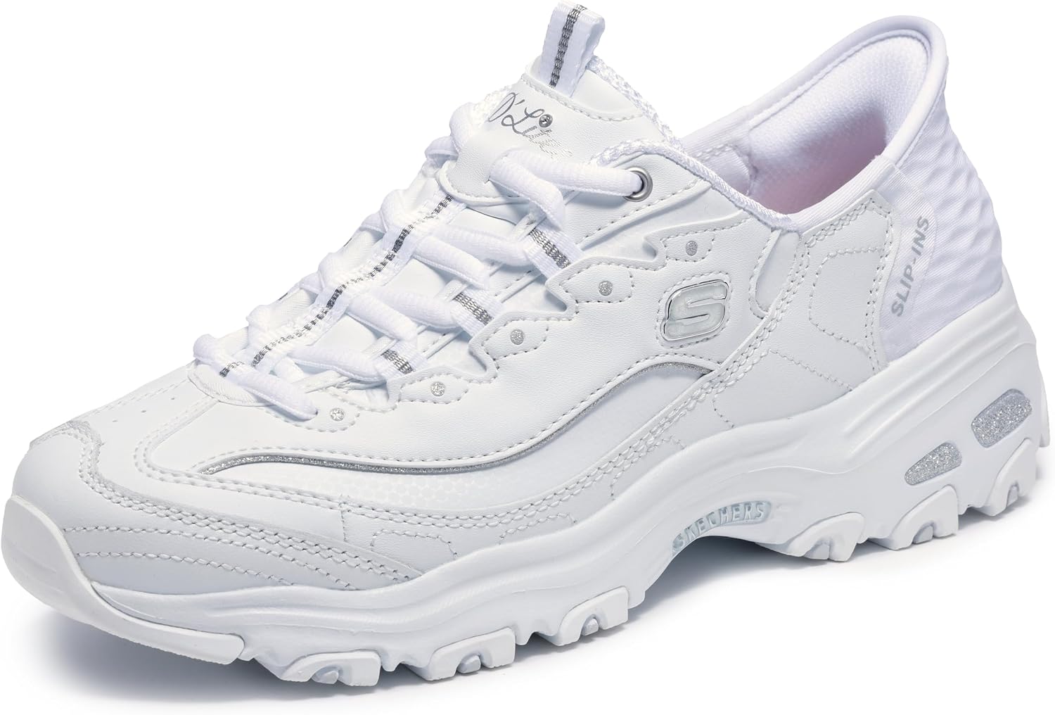 Detalle de SKECHERS スリップインズ:ディーライツ 150031 レディーススニーカー 本革・メッシュ・クッションインソール