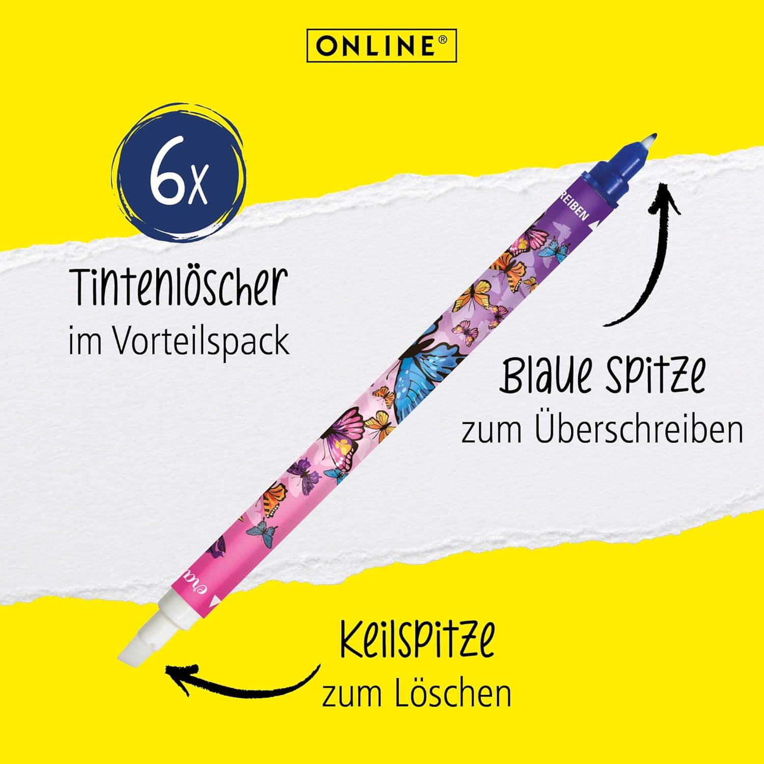 Thumbnail 1 de Online Vorteils-Pack Tintenlöscher (6 Stück) mit blauer Schreibfarbe – zum Löschen und Überschreiben